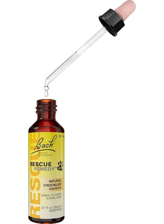 RESCUE Bach Remedy Pet Dropper 20 ml,  Natural Stress Relief, Calming for Dogs, Cats, & Other Pets, Homeopathic Flower Essence, Thunder, Fireworks & Travel, Separation, Sedative-Free - Image 2